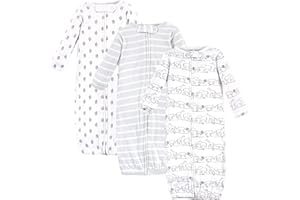 Touched by Nature Unisex-Baby Organic Cotton Zipper Gowns