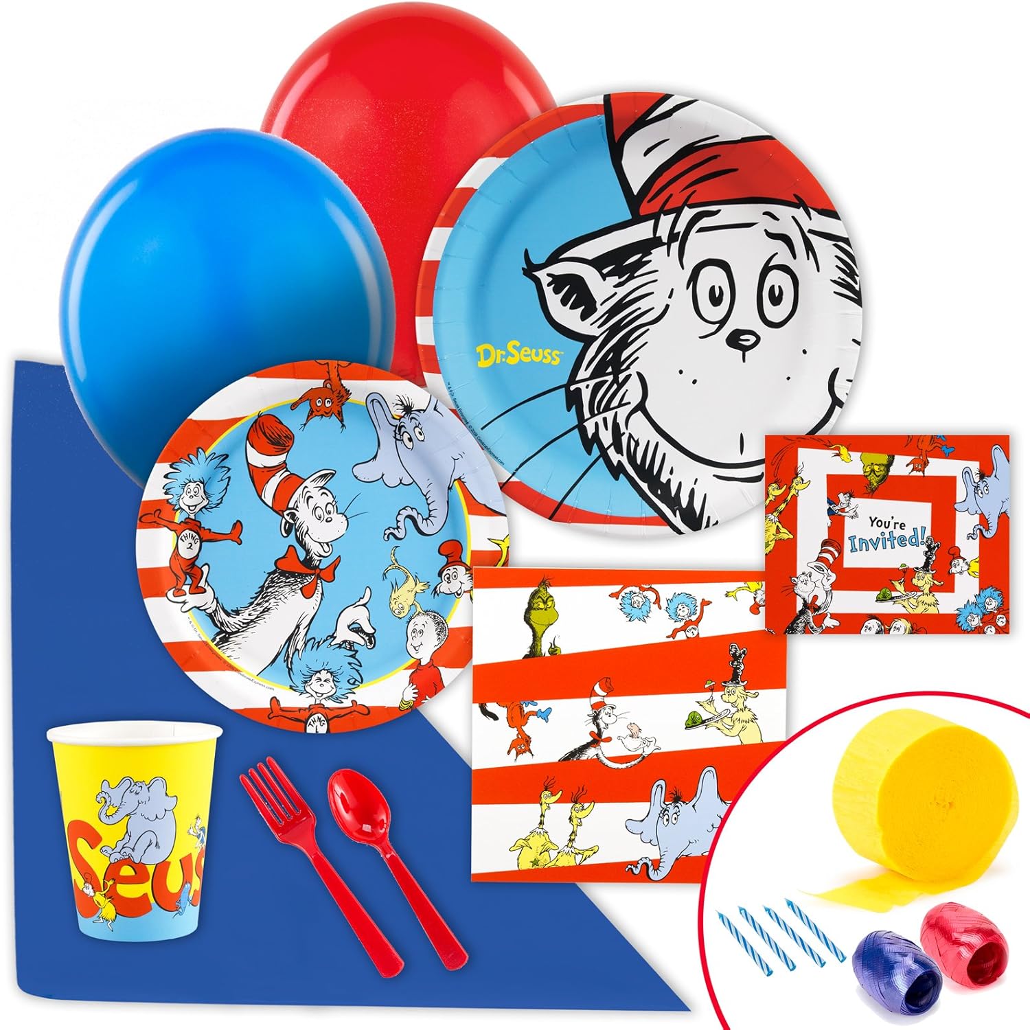 BirthdayExpress Dr Seuss Party Supplies - Value Party Pack Bundle