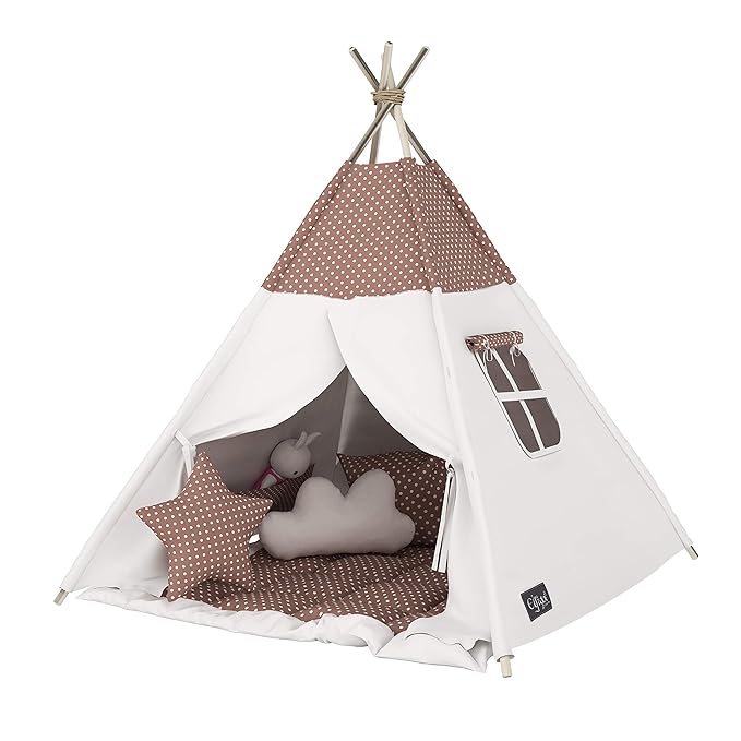 Elfique New Tipi INDIANERZELT SPIELZELT DOPPELT Gepolsterter Decke (Zelt mit Decke)