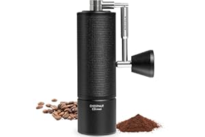 TIMEMORE Chestnut C3S MAX Manual Coffee Grinder Stainless Steel S2C Conical Burr Coffee Grinder, Capacity 35g Hand Coffee Grinder with Foldable Handle, Adjustable Grind Setting for Espresso, Black