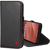 TORRO Premium Leather Case Compatible with iPhone 15 6.1" – Genuine Leather Wallet Flip Folio Case with Kickstand and Card Slots - Black