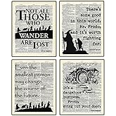 Buffay Tolkien Wall Art, Tolkien Quotes Wall Decor, Back To School Classroom Office Home Wall Decor, lotr Dictionary Art, Mot