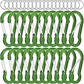 sprookber 2" Small Carabiner Clip, D Ring Caribeener, Spring Snap Hook for Keychain Multipurpose, Set of 20