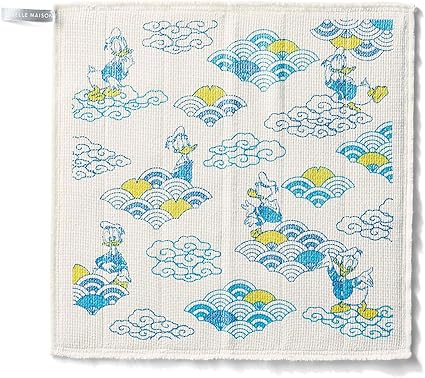 Amazon ベルメゾン ディズニー ふきん 台ふきん 抗菌 かや生地 ニット ふきん ドナルド 扇青海波 Belle Maison ベルメゾン ふきん 台ふきん