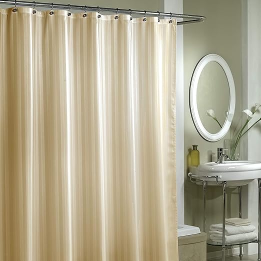 Amazon Com Ex Cell Damask Stripe Fabric Shower Curtain Liner