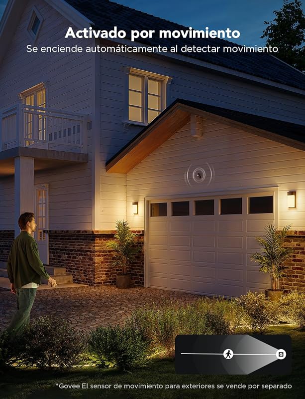 Govee rgbic outdoor wall light, 1500lm smart wall light com 45 modos de cena, ip65 à prova d'água, efeitos de iluminação diy, funciona com alexa, google assistant e matter, 2 peças
