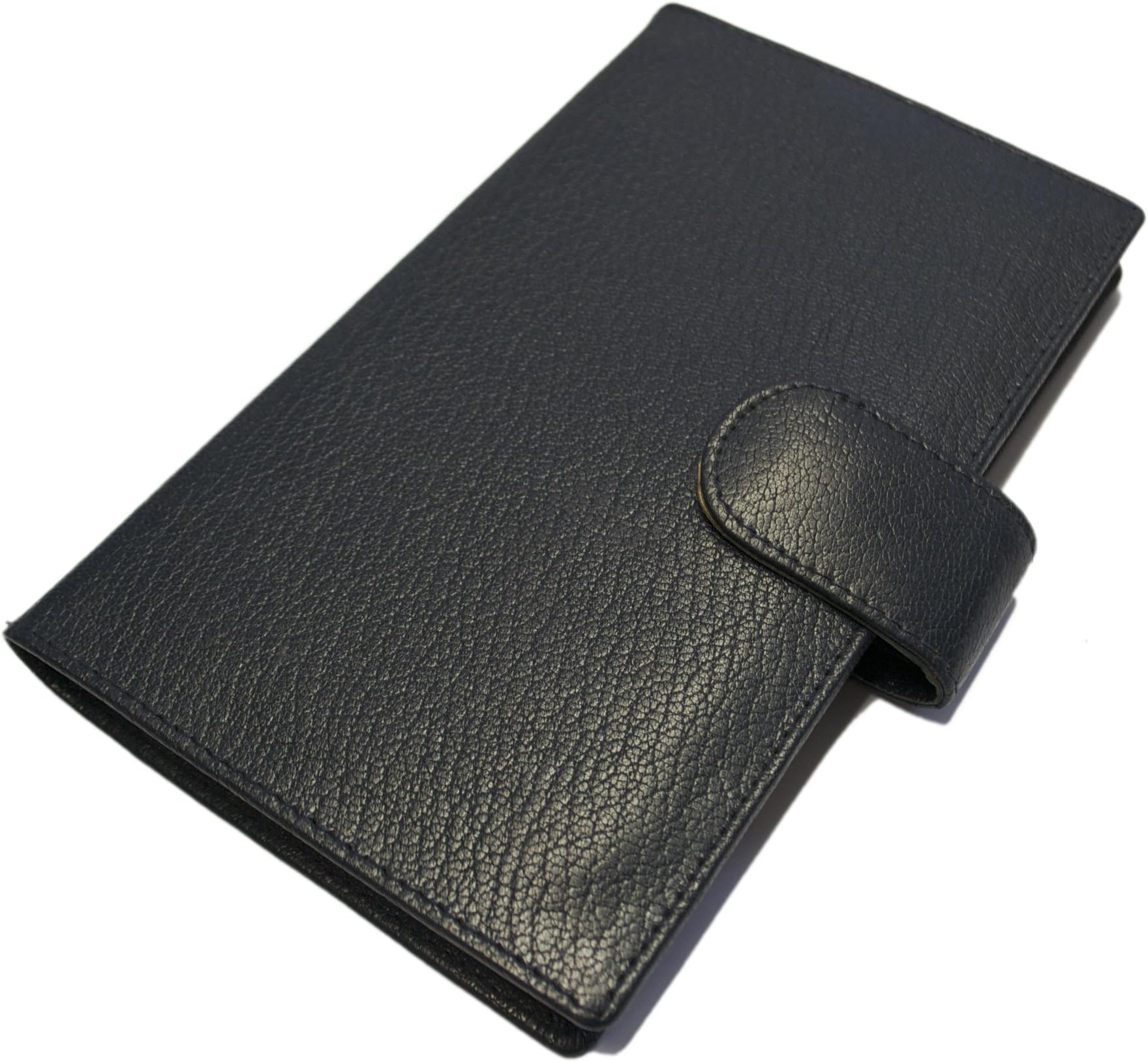 Luxury Moroccan Kid Leather Pocket Notebook Wallet in Navy Blue With Magnetic Clasp and Notebook Insert