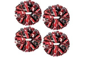 4Pcs Upgraded 12inch Metallic Cheerleading Pom Poms, HOLENGS Cheerleader Pompoms Cheer Poms for Kids Adults, Cheering Squad Pompoms for School Sports Games Dance Party