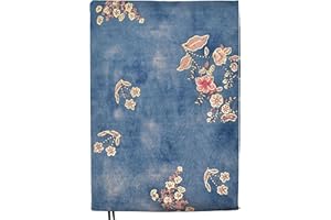 BLBMH Book Covers for Paperbacks Fit for 5.5x8.5 inch Adjustable Book Sleeve Cover for Women Over 15 Soft Cloth Protector for Bible Novels Notebook Journal - Flower 3 Blue