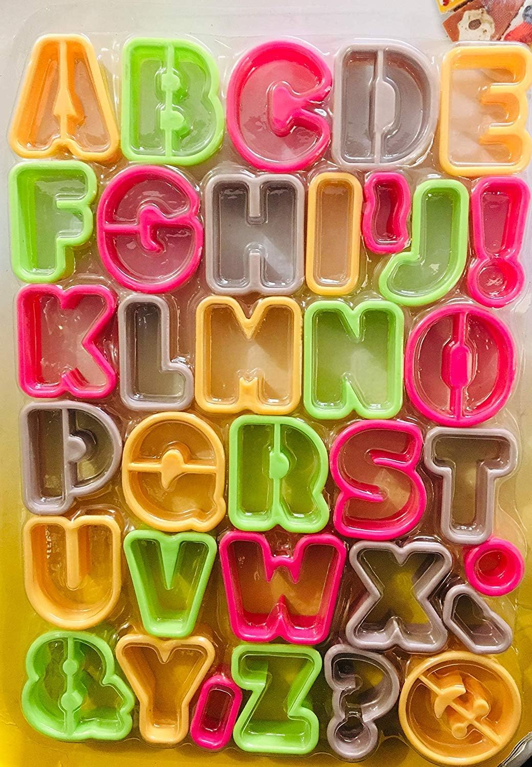 HPK Big Alphabet & Number Letter Font Plastic Cookie Cutter Fondant Tool Baking Cake Mold Decorating Press Pastry DIY (Multicolour)