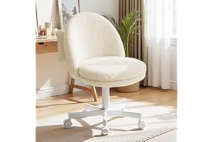 GTRACING Velvet Tall Office Chair with Wheels Vanity Chairs with Back, Versatile Height Use: Office to Bar Stools Small Ergonomic Comfy Armlees Computer Desk Chair with Bow Lumbar Pillow for Gift