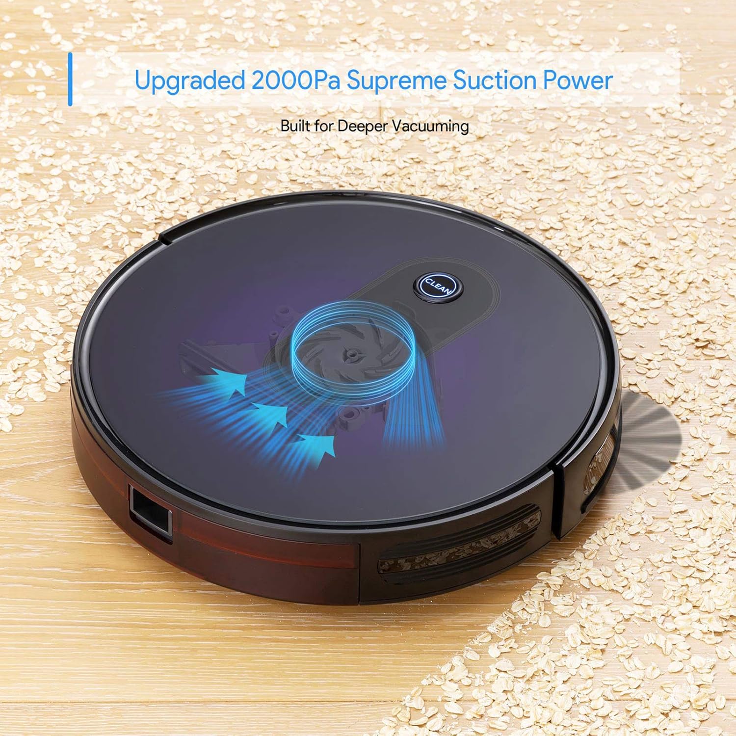 Robot Vacuum, Bagotte Upgraded 2000Pa Strong Suction Robotic Vacuum Cleaners, Boost Intellect, 2.7in Thin, Super Quiet, Self-Charging with Boundary Strips, for Hardwood Floor Carpet Tile Pet Hair -