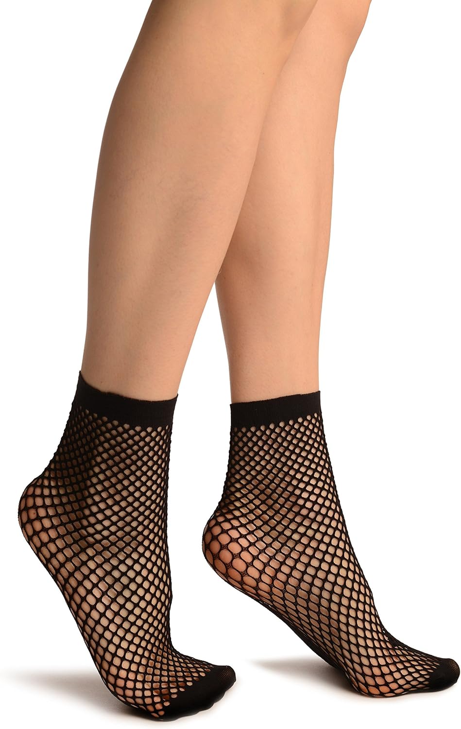 Black Thick Mesh Socks Ankle High 