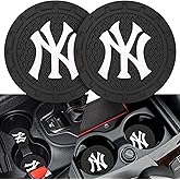 2PCS Car Cup Holder Coaster,Auto Cup Holder Insert Coaster for New York Yankees Baseball Fans, Non-Slip Car Drink Holder Mat, Interior Accessories, NY Yankees