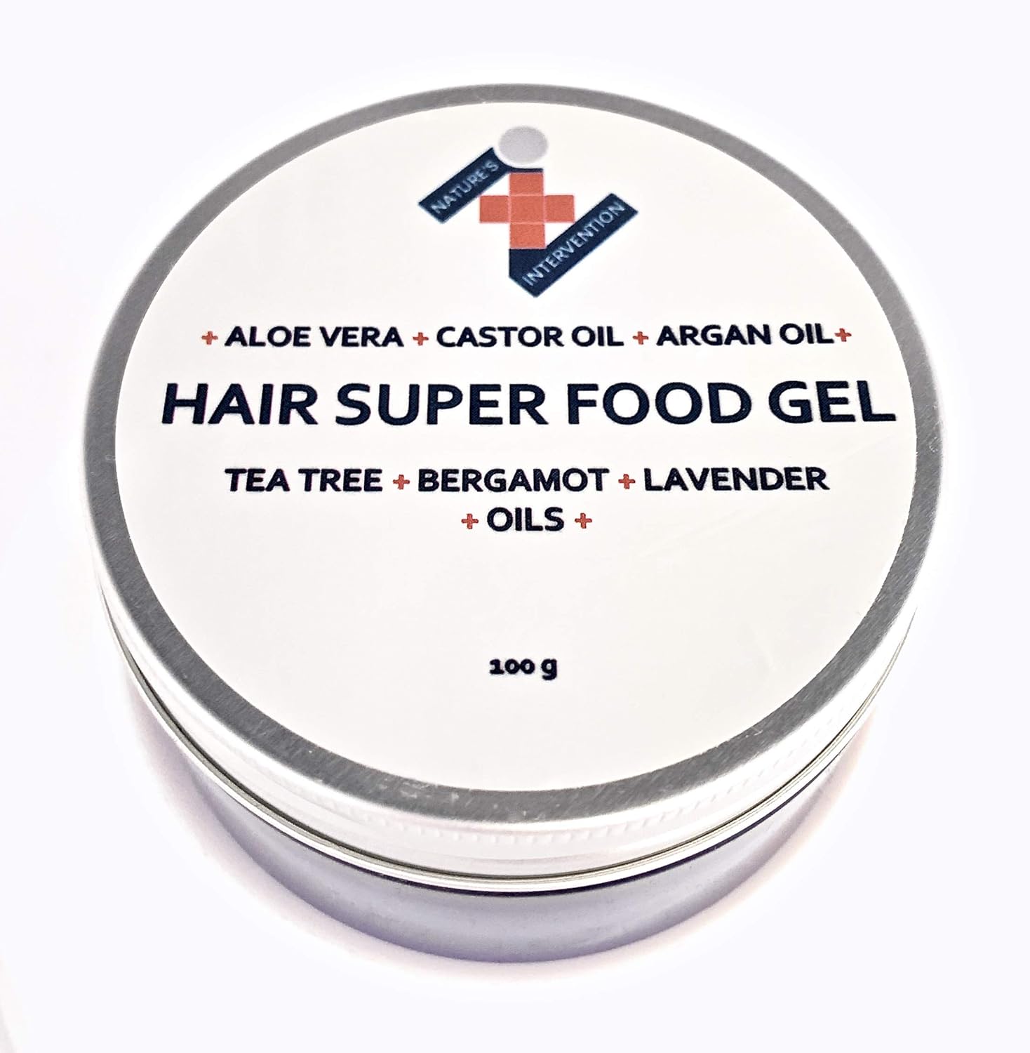 HAAR PFLEGENDES GEL - ALOE VERA, RIZIN &amp; ARGANÖLE, mit Teebaum, Bergamotte und Lavendel - 125g - NATURE&#39;S INTERVENTION. BEDINGUNGEN, FEUCHTIGKEITEN und NÄHREN Kopfhaut und Haare.