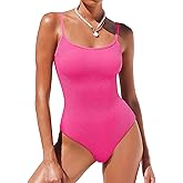 ANRABESS Women One Piece Swimsuit Backless Full Coverage Ribbed Adjustable Strap Bathing Suit Beach Vacation Clothes Swimwear