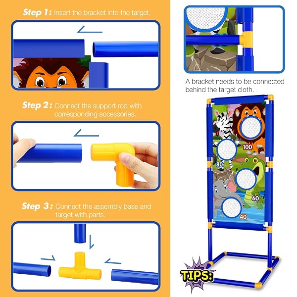 KKONES SHOOTING GAME TOY FOR BOYS – 2 PLAYER TOY FOAM BLASTER AIR GUNS, 24 FOAM BULLET BALLS POPPER & STANDING SHOOTING TARGET, BIRTHDAY GIFTS FOR AGE 3 4 5 6 7 8 9 10-12 YEARS OLD KIDS, GIRLS