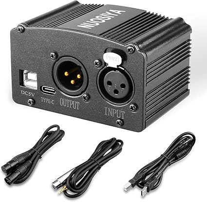 Amazon Com Phantom Power Supply Set Nuosiya 1 Channel 48v Phantom Power Supply With Usb Cable 3 5mm To Xlr Cable 6feet Xlr Cable 6feet For Any Condenser Microphone Music Recording Equipment 1f1m B Musical Instruments