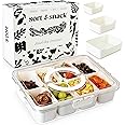 Sort & Snack 10 in 1 Large Snackle Box Container, Dishwasher safe snackle box, Customizable Snack Box, Veggie Tray with Lid, Divided Serving Tray with Lid, Travel Snack Container, Snack Organizer