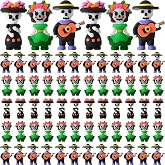 VioraWhite 60 Pcs Halloween Day of The Dead Mini Skeleton Figurines Skull | Little Día De Muertos Figures, La Catrina Dancing Senorita, Mariachi Band Skeleton Statues for Party Gifts, Hide Seek Prop