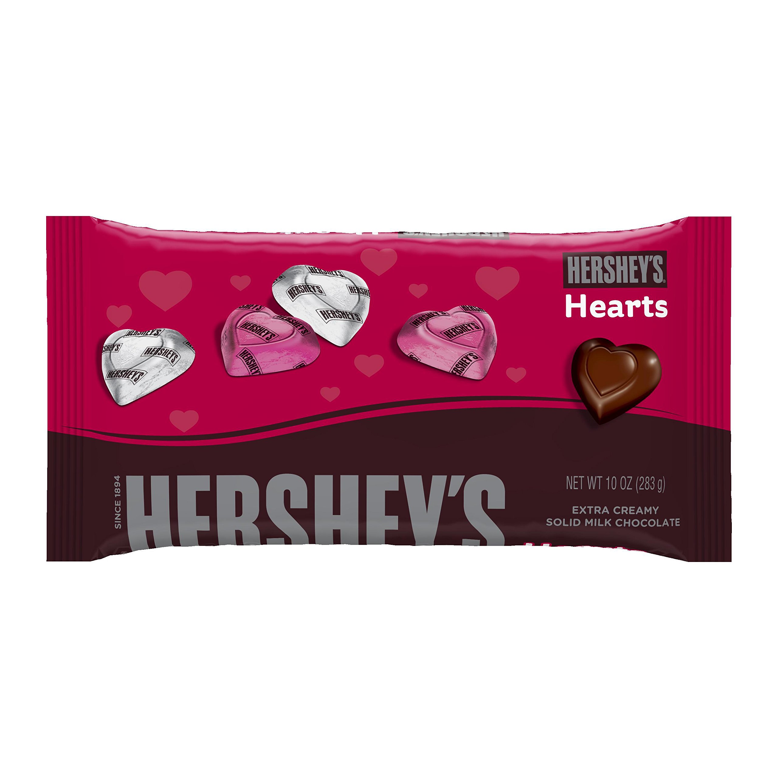 HERSHEY'S Heart Shaped Chocolate, Solid Milk Chocolate