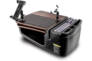 AutoExec AUE18003 GripMaster Car Desk Mahogany Finish with Phone Mount and Tablet Mount