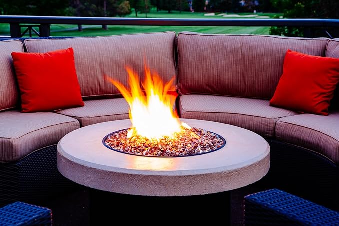 Amazon Com Oriflamme Gas Fire Pit Table Tuscan Stone The Award
