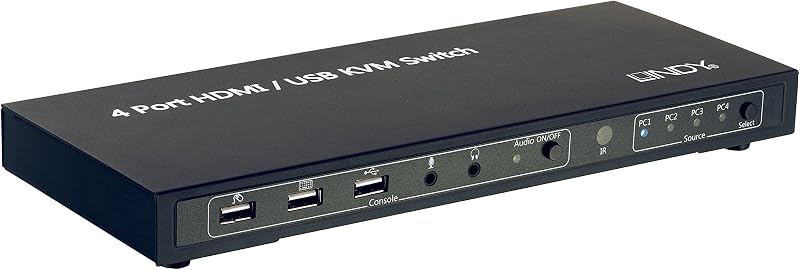 LINDY 4 Port KVM Switch HDMI USB 2.0 Audio Control Multiple PCs & Devices