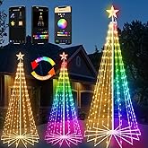 9FT 460LEDs Smart Outdoor Christmas Tree with App Control, 85+ Modes, Music Sync, IP65 Waterproof, Easy Assembly for Yard, Garden and Holiday Party Decorations