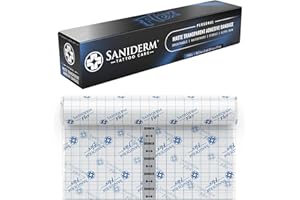 Saniderm Flex Tattoo Aftercare Bandage (New) (Personal Roll, 10.2 in x 2 yd) – Faster Tatoo Healing and Protection – Sterile, Waterproof, Flexible, Latex-Free, Tattoo Aftercare Wrap – Matte Finish