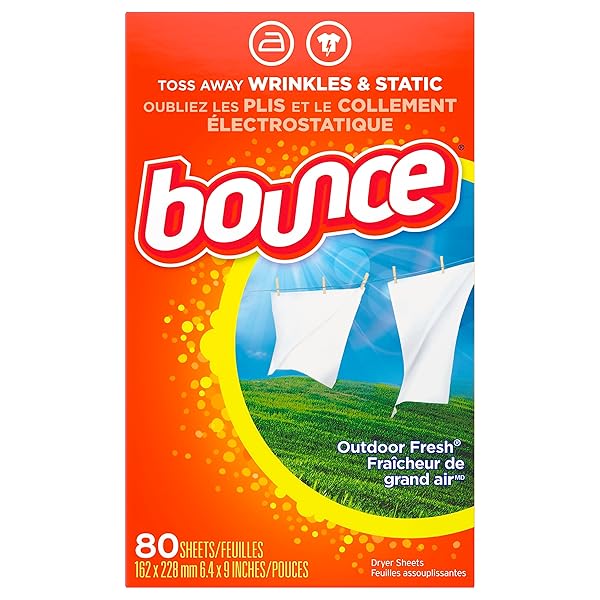 BOUNCE FABRIC SOFTENER SHEETS, OUTDOOR FRESH SCENT, 80 CT