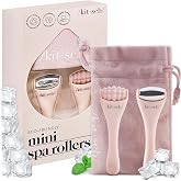 Kitsch Mini Ice Roller for Face Tool Set &ndash; Cooling Face Rollers - Blush | Stainless Steel Ice Face Roller to Reduce Puffiness, Redness &amp; Headaches &ndash; Cooling Ice Roller for Face Women for Skin Care
