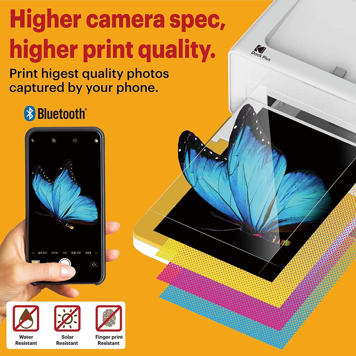 Kodak Dock Plus Portable Instant Photo Printer, Compatible with iOS, Android & Bluetooth Devices, Real Photo (4”x6”), 4Pass Technology & Lamination Process, Premium Quality - Convenient and Practical: Electronics