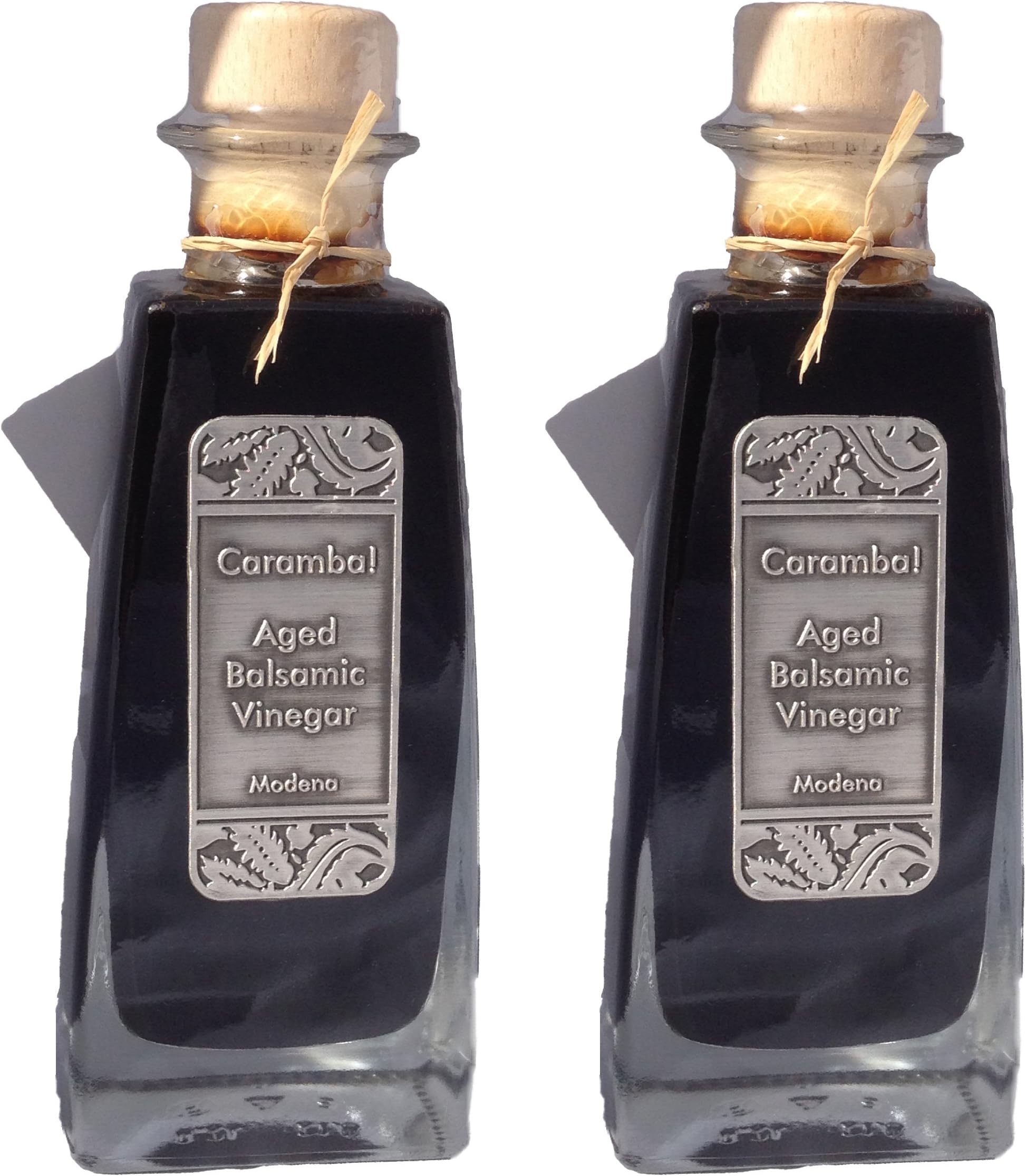 2 x bottles-100ml Aged Sweet Syrupy Dark Balsamic Vinegar from Modena-Hamper Set