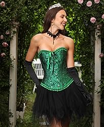 SZIVYSHI Black and Green Corset for Women - Bustier