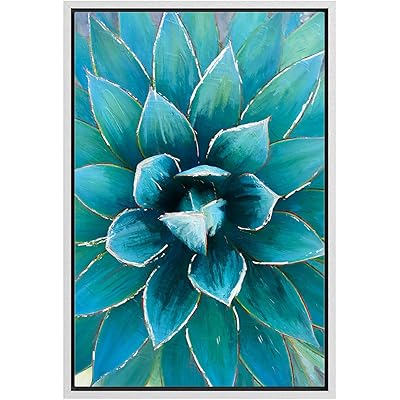 SIGNWIN Framed Canvas Wall Art Tropical Succulent Plant...