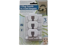 Cardinal Gates 3 Piece Plug Guard and Cord Keeper, White