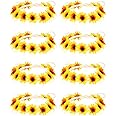 WILLBOND 8 Pieces Sunflower Crown Hair Wreath Daisy Flower Headbands Hippie Headbands Adjustable Floral Bridal Headpiece for Hippie Party Wedding Festivals Photo Props