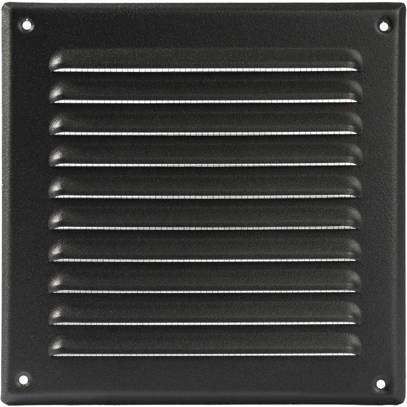 Vent Systems 195 x 195 mm / 7.67" x 7.67" Inch - Black Metal Vent Cover - Square Soffit Air Vent Louver - Grille Cover - Built-in Insect Screen - HVAC Vents for Bathroom, Home Office, Kitchen — image 1