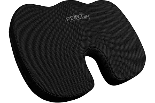 FORTEM Office Chair Cushion, Memory Foam Seat Cushion, Non Slip Sitting Pillow for Gaming, Car Seat, Computer Chair Pad, Scia