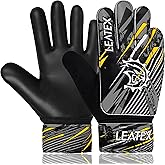 Leatex Youth Soccer Goalie Gloves for Kids – Strong Grip Goalkeeper Gloves for Boys & Girls, Breathable & Cushioned Football Gloves with Adjustable Wrist Strap for Training & Matches