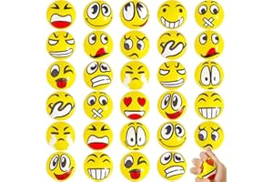 JUUXNCGV 30 Pcs Face Stress Balls,2.5" Funny Face Squeeze Balls,Stress Relief Balls for Gifts,Kids,Party Favors,Present Fillers,Coworkers