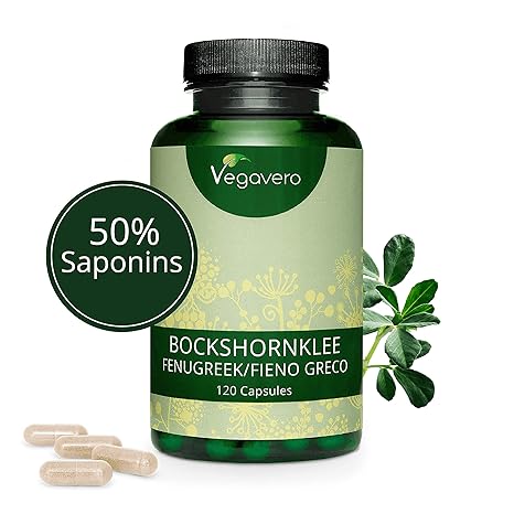 VEGAVERO® Aktivierter Bockshornklee 5000 | 50% STEROID-SAPONINE | Bodybuilding & Crossfit | Hochdosierter Extrakt | Ohne Zusa