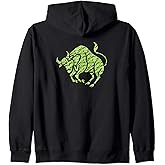 Green Zodiac Star Sign Taurus Zip Hoodie