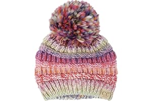 Funky Junque Kids Beanie Baby Toddler Cable Knit Children’s Pom Winter Hat