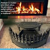 Thorness 16 Inch Cast Iron Castle Fire Fret Grate Ash Pan Set Matt Black view 5