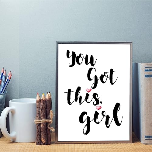 You Got This, Girl Motivational Inspirational Quote Typography Wall Art