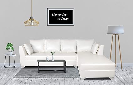 Adorn India Bradley Sal Leatherette L Shape Sofa Standard Size