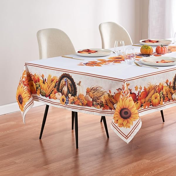 Nappe En Tissu Ruban De Noël – 152 X 213 Cm, Anti-Taches, Pour Tables Rectangulaires 1,8 M