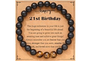 UPROMI 21st/30th/40th/50th/60th/70th Birthday Gifts for Him, Elastic Rope Bracelet for Men